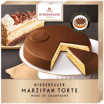 Zdjęcie produktu dla Niederegger Marzipan Cake Marc de Champagne Milk Chocolate 185g