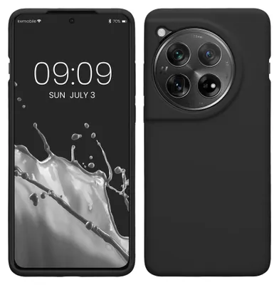 Produktbild von kwmobile Handyhülle für OnePlus 12 Hülle - Case Silikon - Kabelloses Laden - Schutzhülle Cover in Schwarz