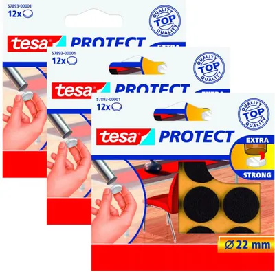 Immagine prodotto di Puntali rotondi in feltro per sedie, tavoli, lavatrici, mobili, tesa, 22 mm, 12 pezzi x 3