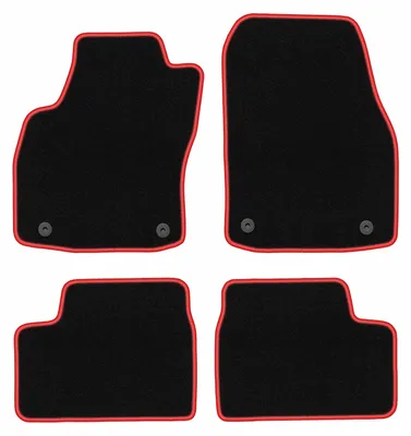 Obrázek produktu pro Velurové autokoberce pro: Opel Astra H 2003-2010 sedan, hatchback, kombi, TwinTop, kabriolet, kupé černo-červené