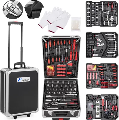 Produktbild von TRESKO 949 tlg Werkzeugkoffer Anthrazit Werkzeugkasten Werkzeugbox Werkzeugkiste Trolley Set