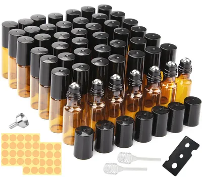 Immagine prodotto di Omgoods - 48 flaconi in vetro roll-on per oli essenziali