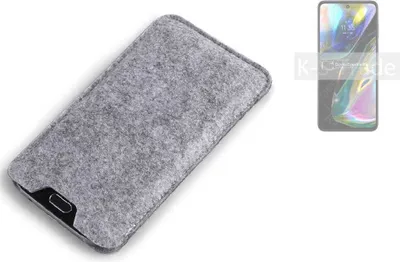 Produktbild von K-S-Trade Filz Handyhülle kompatibel mit Motorola Moto G71s Schutzhülle Filztasche Filz Tasche Case Sleeve Handy Hülle Filzhülle grau