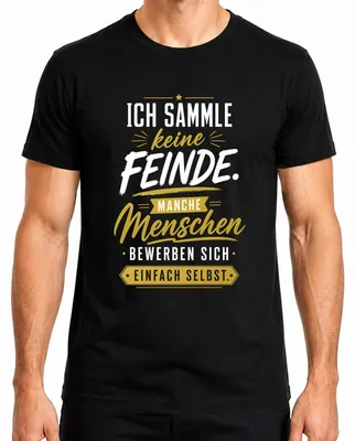 Productafbeelding van Ik maak geen vijanden. Statement-shirt voor heren, zwart, maat L