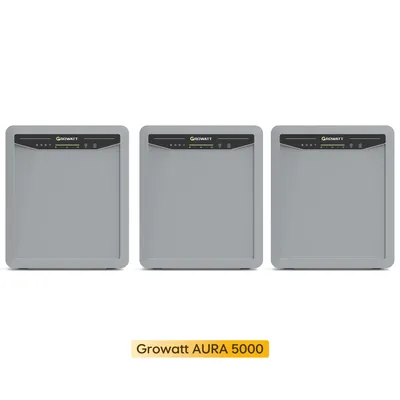 Produktbild von Powerness® Balkonkraftwerk Speicher, 5 kWh Growatt Aura 5000 mit 2300W PV-Eingangsleistung IP66 für Balkonkraftwerk (0% MwSt) - 3 Stück