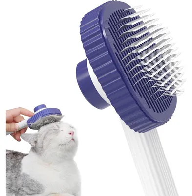 Produktbild von Katzenbürste Selbstreinigend für Lang- und Kurzhaar Blau