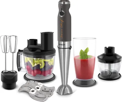 Produktbild von SENCOR SHB 5501CH-EUE3 Tyčový mixér 9 v 1, extra tichý 1 200 W motor, plynulá regulace rychlosti (20 rychlostí), TITANIUM Quad Blade Technology