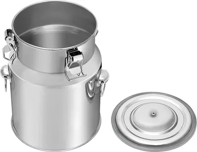 Produktbild von Milchkanne aus Edelstahl - Vorratsbehälter - 5 l - Edelstahl 201 - Luftdicht - Silikondichtung - Lebensmittelecht - Für Milch, Öl, Reis