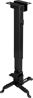 Productafbeelding van Verstelbare plafondbeugel voor projectoren, model TooQ PJ2012T, geschikt voor projectoren tot 20 kg, met een bevestigingsafstand van 13-65 cm en een kantelbereik van -15º tot +15º. Kleur: zwart