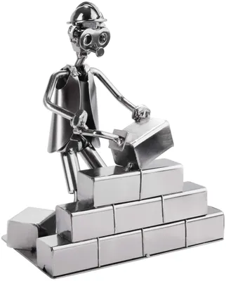 Image de Figurine en fer forgé représentant un maçon