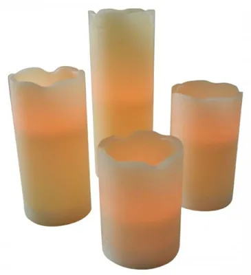 Produktbild von LED Wachskerzen 4er-Set mit Flackerlicht Wachskerze Kerzenset Stumpenkerze Kerze