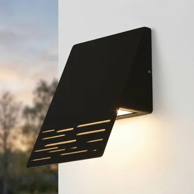 Produktbild von LED Außenlampe Wand Aluminium Glas IP44 15 cm breit Schwarz Downlight 3000 K 700 lm Modern Downlight Eingang Wandleuchte außen