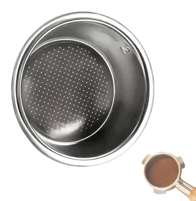 Produktbild von Siebträgerkorb für 2 Tassen - Edelstahl - für 51 mm Siebträger - 51 mm Durchmesser