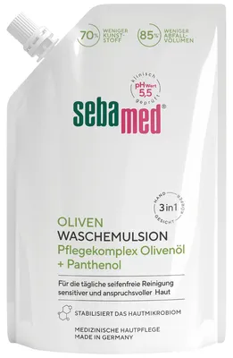 Obrázek produktu pro Sebamed tekutá mycí emulze bez mýdla, olivový náplňový sáček 400 ml
