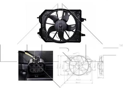 Produktbild von NRF 47021 Lüfter Motorkühlung Kühlerlüfter für FORD FOCUS (DAW, DBW) Wasserkühler