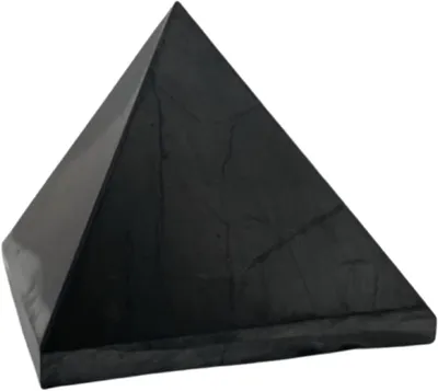 Produktbild von CHONIT Shungit Pyramide Schwarz 4 cm polierter Schungit Stein Deko