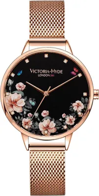 Produktbild von Watch Für Damen Rosegold Analog Quarz Armbanduhr Damenuhr Blumen mit Lederarmband Edelstahl Mesh Band Elegantes Design e Wasserdichtigkeit
