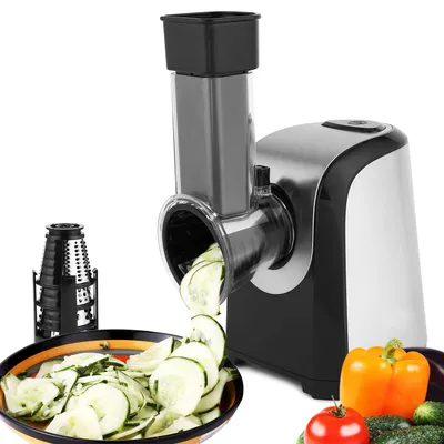 Elektrische Raspel 150 W, 4 Aufsätze, BPA-frei, für Obst & Gemüse