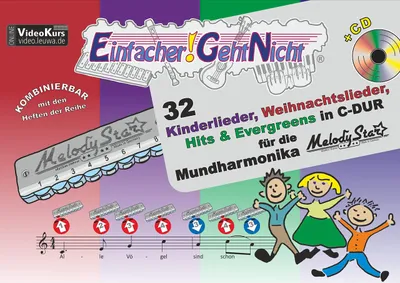 Image de Einfacher!-Geht-Nicht: 32 Kinderlieder, Weihnachtslieder, Hits & Evergreens in C-DUR, für Mundharmonika, mit CD