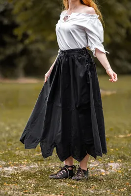Produktbild von Mittelalterrock mit Stickerei Schwarz "Svenja" LXL
