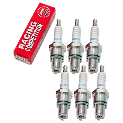Image de Jeu de bougies d'allumage NGK 6x BR10EG bougie d'allumage Racing / bougie d'allumage Racing antiparasitée, 19,0mm filetage long Ø 14,0mm Hex 20,8mm, distance entre les électrodes 0,75mm, valeur thermique 10, 3830 / 3993