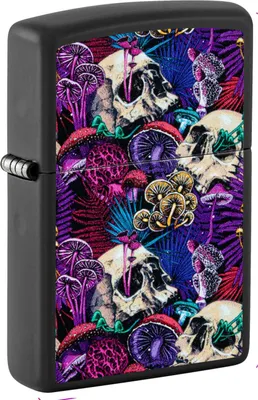 Produktbild von Zippo Feuerzeug Psychedelic Mushroom/Totenkopf Pilz Edition Glow in The Dark Sturmfeuerzeug
