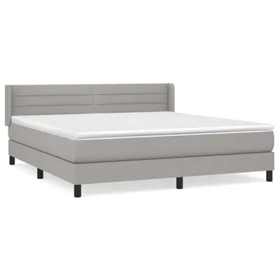 Produktbild von Boxspringbett mit Matratze Hellgrau 180x200 cm Stoff