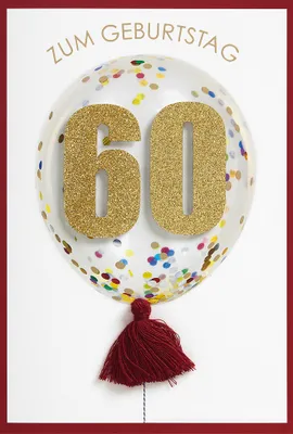Produktbild von 60 Geburtstag Glückwunschkarte im Format 115x17cm mit Umschlag