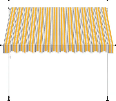 Immagine prodotto di vidaXL Tenda da sole retrattile a mano 300 cm a righe giallo/blu
