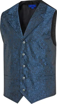 Produktbild von Herren Western Weste Cowboy Biker Jacquardweste »ROYAL FLUSH« Blau
