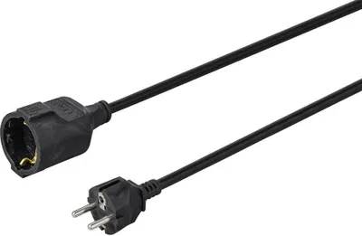 Produktbild von Sygonix SY-4872636 Strom Verlängerungskabel 16 A Schwarz 5.00 m H05VV-F 3G 1,5 mm²