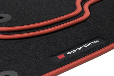 Produktbild von Sportline Fußmatten passend für Cupra Formentor Bj. 2020-, Bandeinfassung:Rot