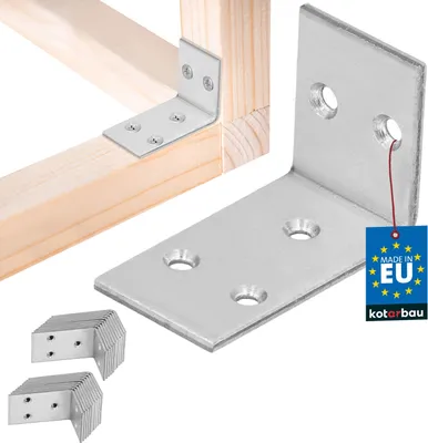 Produktbild von KOTARBAU® 25 Stk. Winkelverbinder 30x45x25mm verzinkter Stahl Silber Schwerlastwinkel Balkenverbinder Möbelwinkel Winkelblech Holzverbinder Regalwinkel Winkel Verzinkt Stabil Langlebig Stahlwinkel