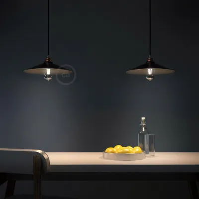 Immagine prodotto di Creative-Cables Lampada a sospensione  Italy completa di cavo tessile, paralume Swing e finiture in metallo