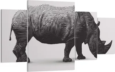 Produktbild von Bild auf Leinwand - Leinwandbild - Nashorn Tier Afrika Safari - 160x90cm - Wand Bild - Wanddeko - Leinwanddruck - Bilder - Kunstdruck - Wanddekoration - Leinwand bilder - Wandkunst - DL160x90-2935