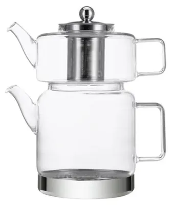 Image de Ferveo Mina Ensemble de théières 2,0 l Transparent Acier inoxydable / Verre