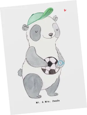 Produktbild von Mr. & Mrs. Panda Postkarte Fußballtrainer Herz - Weiß - Geschenk, Grußkarte, Fußballspiel, Glücksbringer, Ansichtskarten, Postkarten, bildkarte, Verein Fußball, Fotokarte