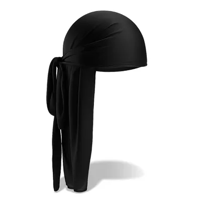 Produktbild von Durag – Kostüm Kopfbedeckung für Waves, Locken & Zöpfe – Turban/Pirat Kostüm für Fasching & Karneval Hip Hop (Schwarz)