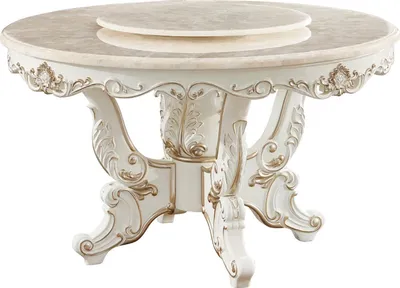 Produktbild von Esstisch Weiß Rund Klassische Esszimmer Luxus Holz Tische Elegantes Design
