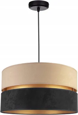 Produktbild von FKL DESIGN Home Deco Hängelampe Pendellampe Ecrou-Schwarz Beleuchtung 1-flamming E27 Hängeleuchte Pendelleuchte aus Serie N134 (N134-ES)