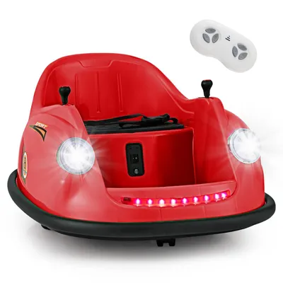 Produktbild von GOPLUS 12V Autoscooter Kinder, Elektro Bumperauto mit Fernbedienung, 360-Grad-Drehung, LED-Lichter & Musik, Rot