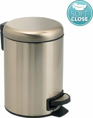 Immagine prodotto di Cestino per rifiuti POTTY 5l, chiusura morbida, oro opaco