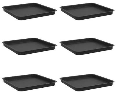 Produktbild von Eleganten-Stil Quadratisches Blumentablett 6 pcs - CLORIS - moderne Design - Schwarz 36x36x2,5 cm - Beete - Möbel26