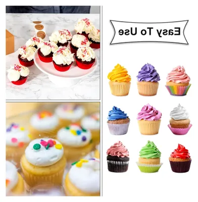Produktbild von 200 Stück Mini Muffins Papierförmchen in Grün, Muffinförmchen aus Papier für Cupcakes, kleine Muffinförmchen für Backen und Desserts zu Weihnachten, Valentinstag, Geburtstag und Hochzeiten