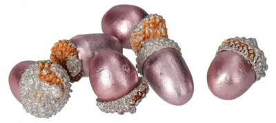 Immagine prodotto di Set di 6 ghiande decorative, rosa e argento