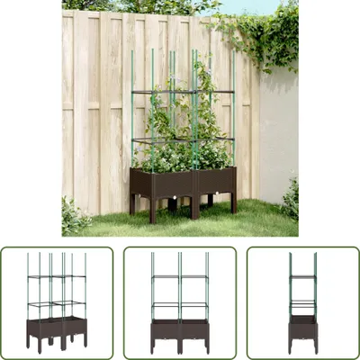 Imagen del producto de Macetas "The Living Store" con enrejado para plantas, color marrón, 80x40x142,5 cm, fabricadas en polipropileno (PP)