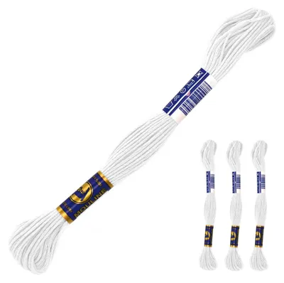 3 Docken Stickgarn weiß