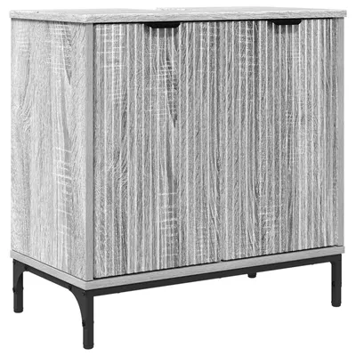 Zdjęcie produktu dla Szafka pod umywalkę z drzwiami Szary Sonoma 60,5 x 33,5 x 61 cm