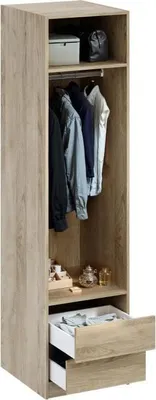 Image de Dressing - Chêne - 2 tiroirs - 2 étagères - 1 tringle - 50 x 57 x 200 cm