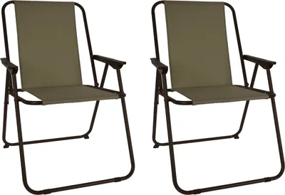 Produktbild von Mojawo 2er Set Camping Klappstuhl, Oxford Stoff, robustes pulverbeschichtetes Metallgestell, strapazierfähiger Polyesterbezug, kompakt & leicht